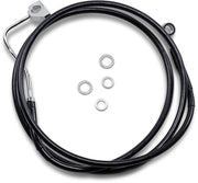 Drag Specialties Black Vinyl/Stainless Extended Length Front Brake Line Kit - Part #17413995 - Hogparts UK