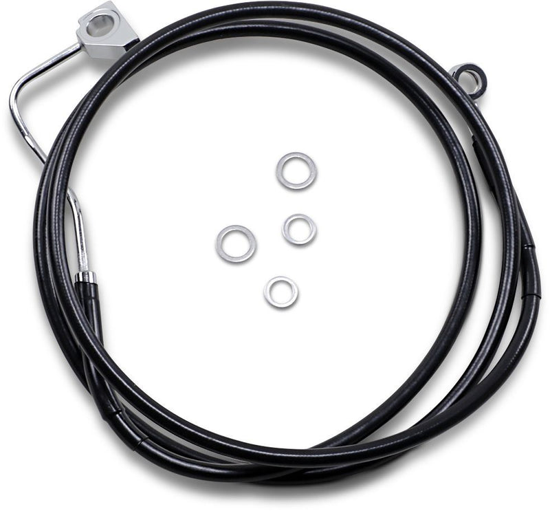 Drag Specialties Black Vinyl/Stainless Extended Length Front Brake Line Kit - Part #17413995 - Hogparts UK
