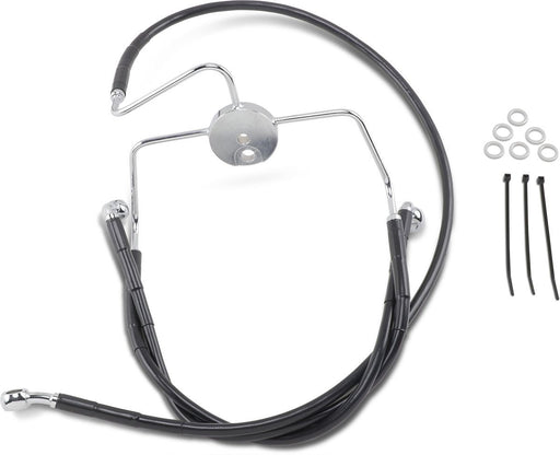 Drag Specialties Front Brake Line Black Vinyl Coated Stainless Steel Extended 6" - Part #17412523 - Hogparts UK