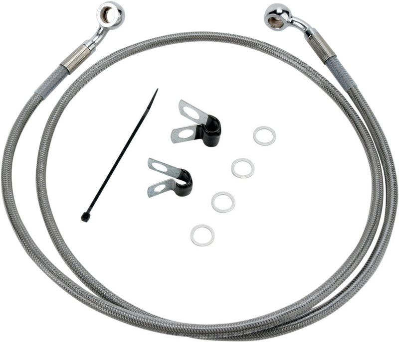 Drag Specialties Front Brake Line Stainless Steel Extended 6" - Part #17412641 - Hogparts UK