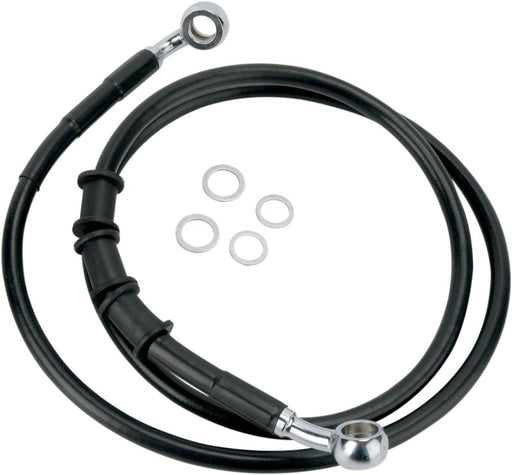 Drag Specialties Front Brake Line Black Vinyl Coated Stainless Steel - Part #17412798 - Hogparts UK