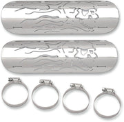Drag Specialties Heat Shield Flaming Skull Chrome - Part #18610102 - Hogparts UK