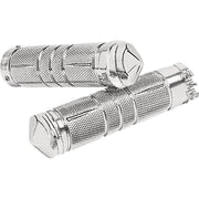Accutronix  Grips Handlebar Knurled Diamond 1" Chrome - Part #105655 - Hogparts UK