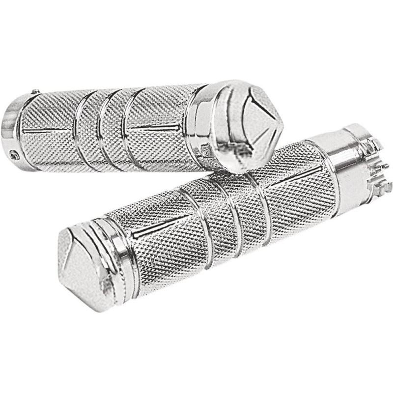 Accutronix  Grips Handlebar Knurled Diamond 1" Chrome - Part #105655 - Hogparts UK