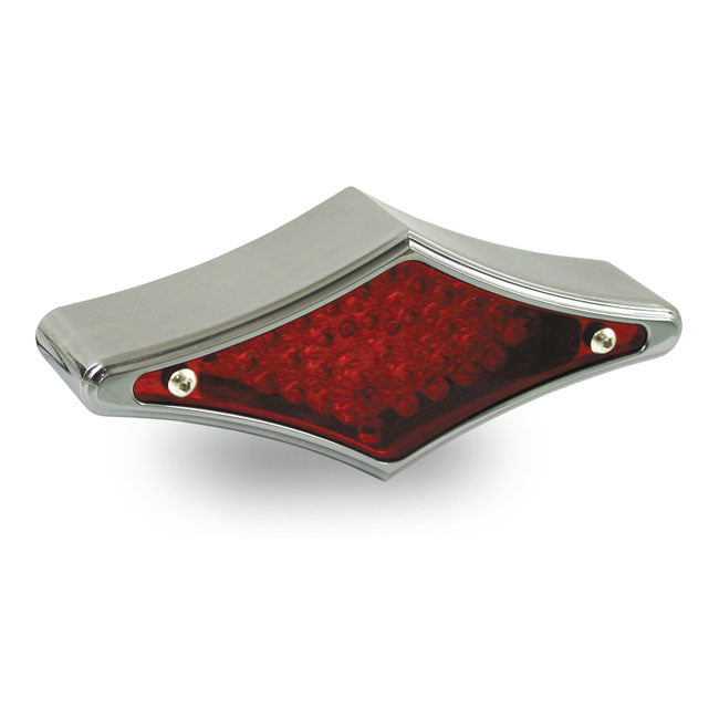 MCS Flat-Lens Diamond LED Taillight. Chrome – Universal