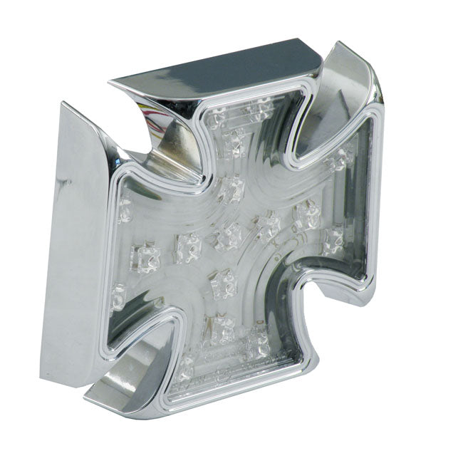 MCS Maltese Cross Billet LED Taillight. Clear Lens