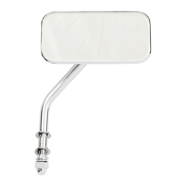 MCS Small Rectangular Mirror. Short Stem, Chrome – 65-Up H-D