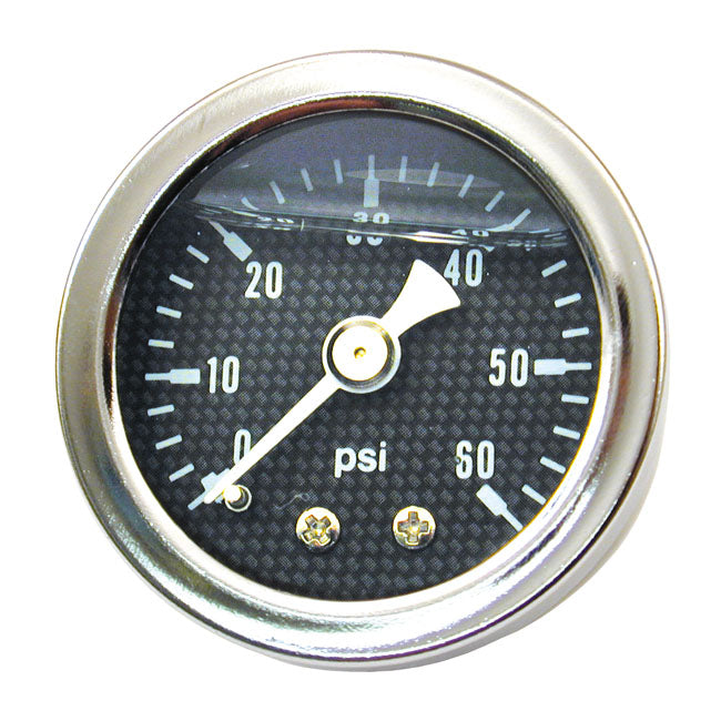 MCS Oil Pressure Gauge, ''Carbon Face''. 0-100 Psi
