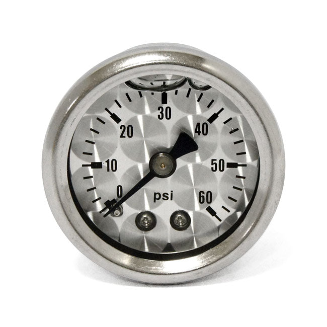 MCS Oil Pressure Gauge, ''Engine-Turned'' Face. 0-60 Psi