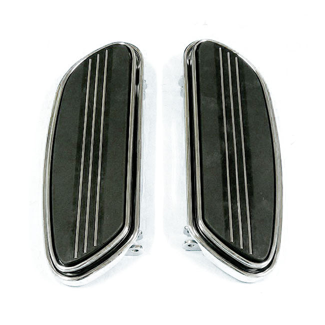 MCS Runway Rider Floorboards, Std. Length. Chrome – 1986–2017 FL Softail; 2012–2016 Dyna Fld…