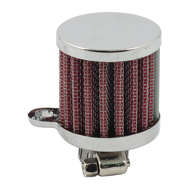 MCS Crankcase Breather Filter, Open. Chrome
