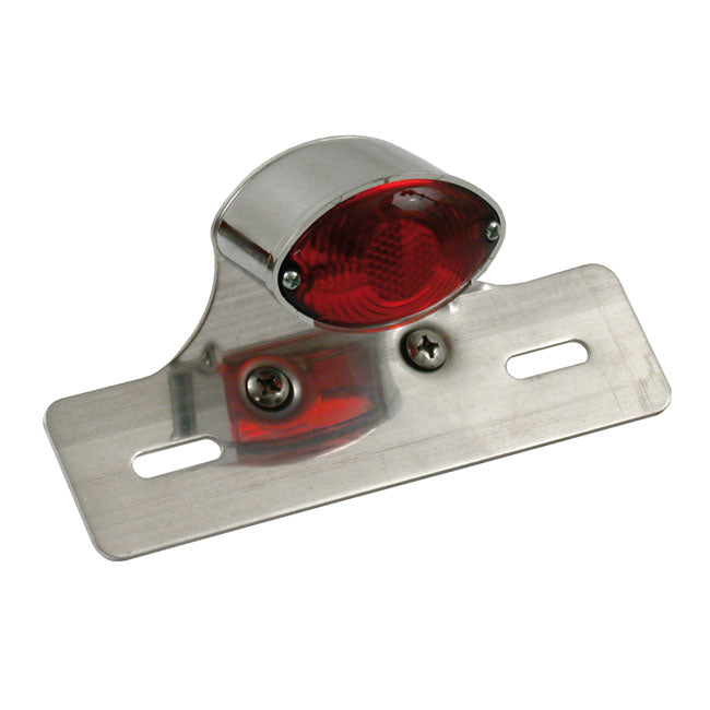 MCS Mini Catye Taillight. Chrome. Aluminium Bracket – Universal
