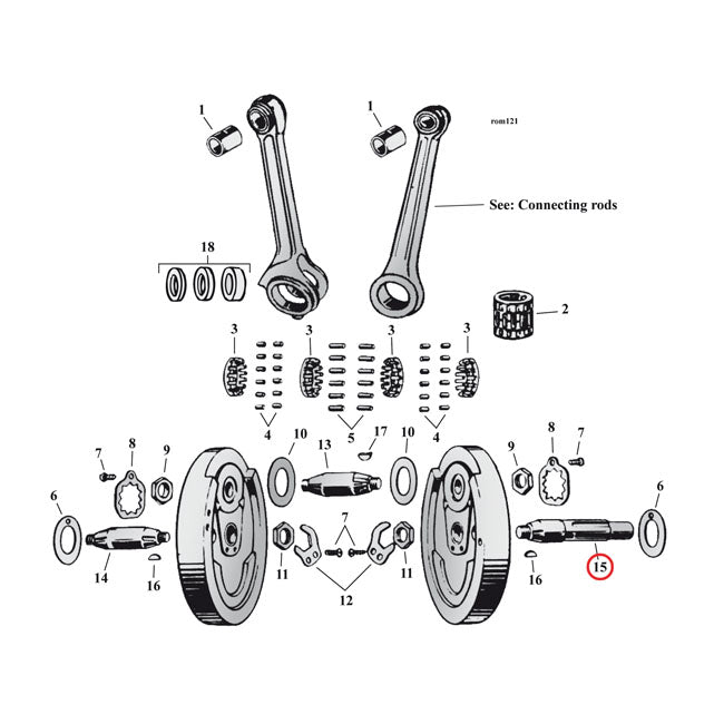 MCS Pinion Shaft, 45" Flathead – 1937–1973 45" (750cc)flathead