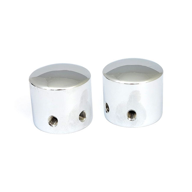 MCS Front Axle Nut Cap Kit. Chrome. Domed – 2004–2007 Dyna; 2000–2007 FLT/Touring