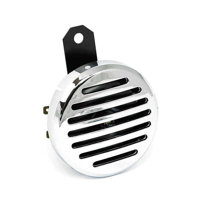 MCS 4" Custom Horn. 12-Volt. Wide Horizontal Slotted. Chrome