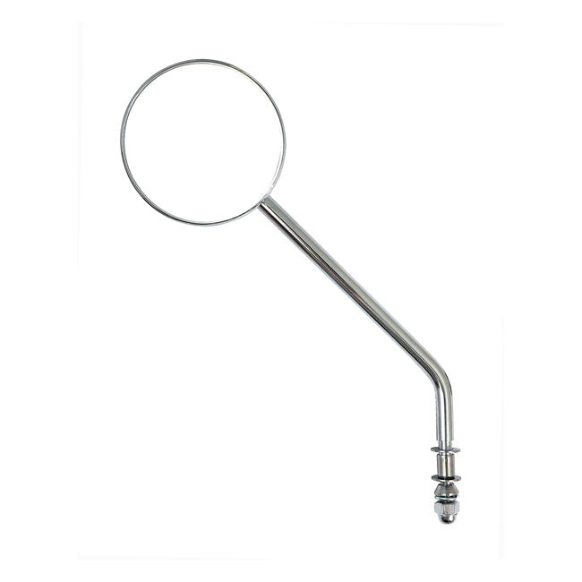 MCS Steel 3" Round Mirror. Chrome, Long Stem – 65-Up H-D