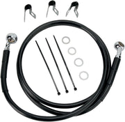 Drag Specialties Front Brake Line Black Vinyl Coated Stainless Steel Extended 8" - Part #17412542 - Hogparts UK