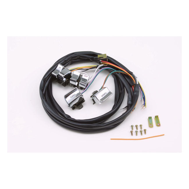 MCS Handlebar Wire & Switch Kit. Chrome Switches – 1982–1995 Big Twin; XL Sportster