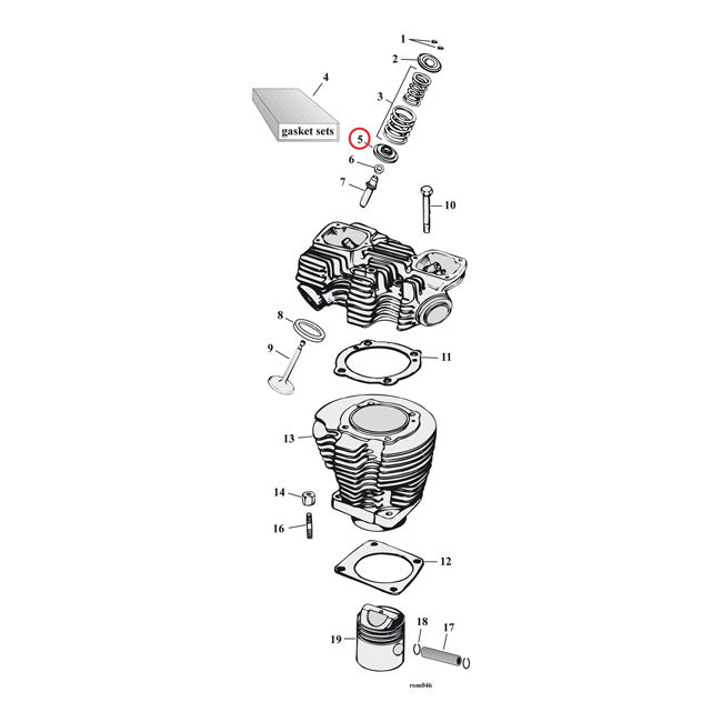 MCS Lower Valve Spring Collar Set. Steel. Std – 57-E81 XL Sportster