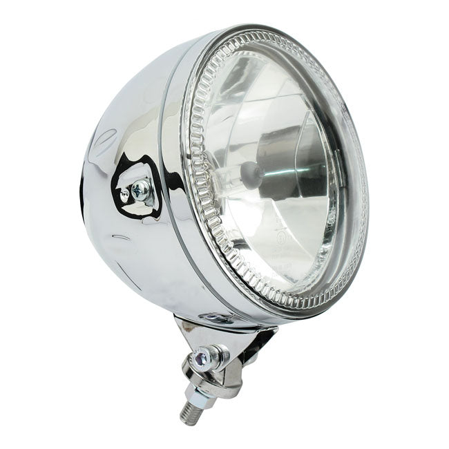 MCS Skyline, 5-3/4" H4 Headlamp. Bottom Mount. Chrome