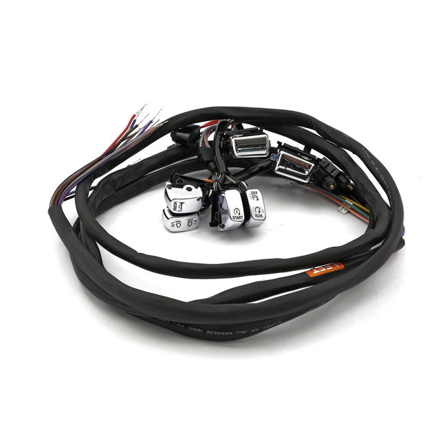 MCS Handlebar Switch & Wiring Kit. Radio/Cruise. LED. Chrome – 1996–2006 FLT/Touring
