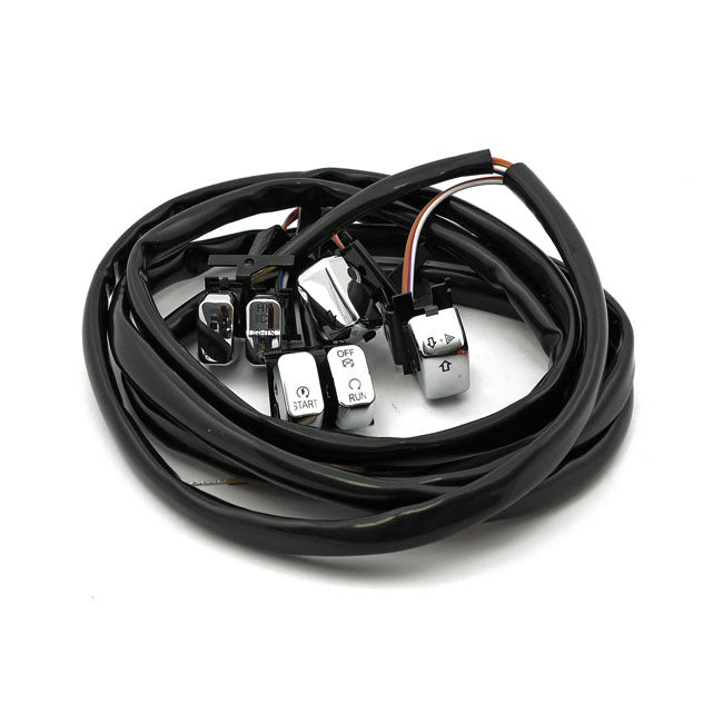MCS Handlebar Switch & Wiring Kit. Standard. Chrome – 1996–2006 Softail; Dyna
