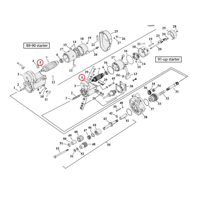 MCS Ball Bearing, Starter Motor Gear (Inner) End – 1989–1990 Big Twin; 1981–1990 XL…