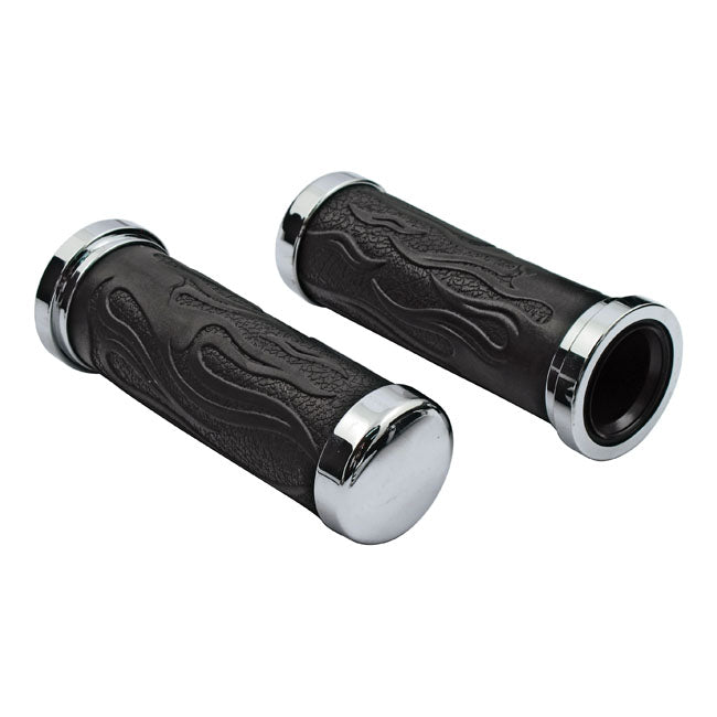 Highway Hawk Flamed Handlebar Grips – 1" (25.4 mm) Handlebars