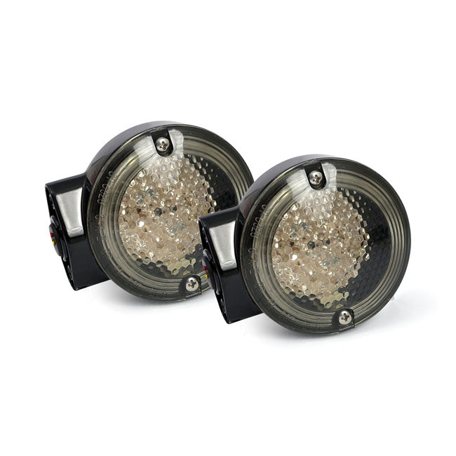 MCS 86-Up Style FL LED Turn Signals. Front. Gloss Black – 1986–2015 FLT/Touring; 2016–2022 FLHR/C…
