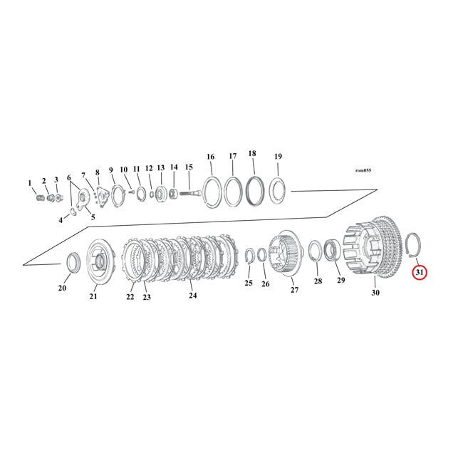 MCS Retaining Ring, Clutch Hub – L1984–1990 XL Sportster