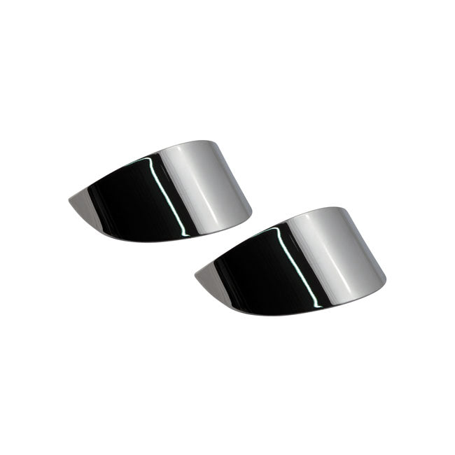 MCS Smooth Turn Signal Visor Set. Chrome – Rear Flat Lens: 1986–1992 FXRT…