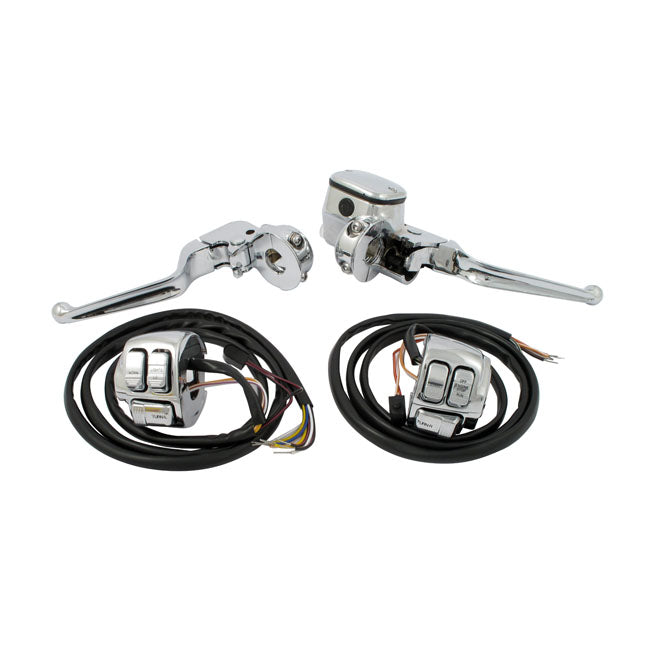 MCS Handlebar Control Kit Chrome 11/16" Bore – 1996–2013 Big Twin; 1996–2003 XL…
