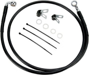Drag Specialties Front Brake Line Black Vinyl Coated Stainless Steel Extended 6" - Part #17412571 - Hogparts UK