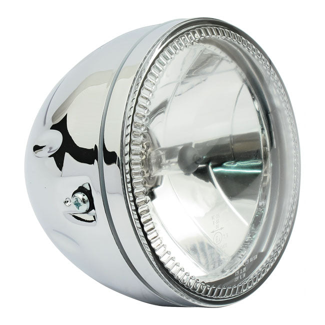 MCS Skyline, 5-3/4" H4 Headlamp. Side Mount. Chrome