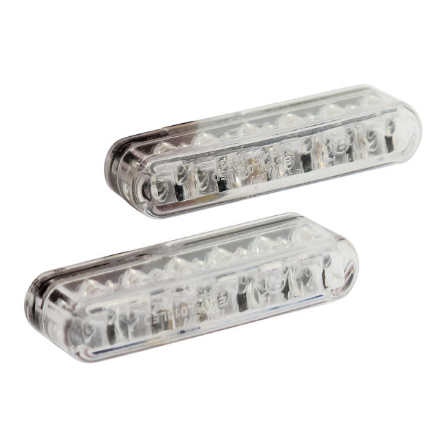MCS Shorty LED Turn Signals. Clear Lens