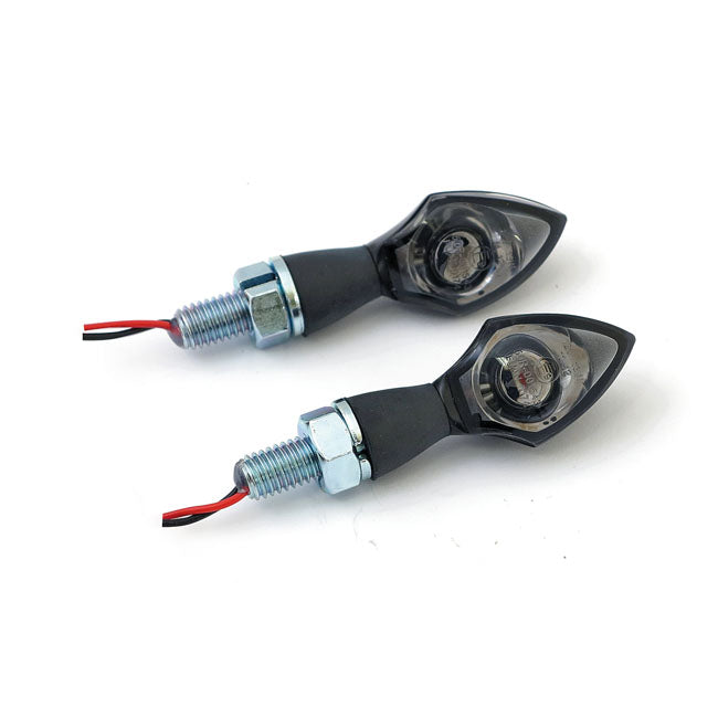 MCS Pen Head LED Turn Signals Black/Smoke Lens