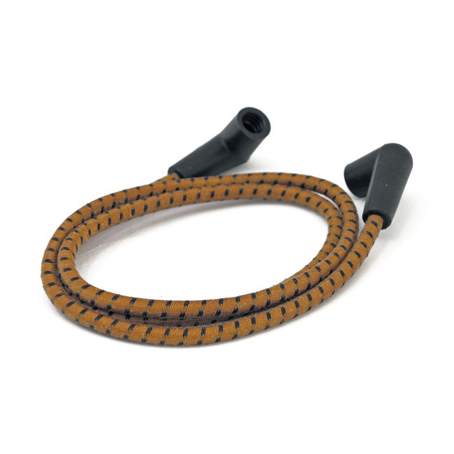 MCS Universal 40" Spark Plug Wire Set. Cotton Cloth Brown/Black – Universal with Pre-1999 Style Coil