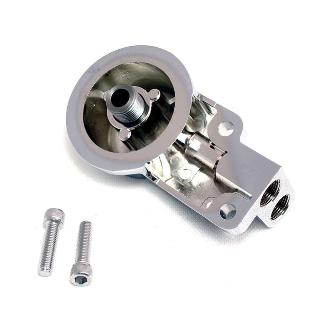 MCS Oil Filter Mount Bracket Kit. Chrome – 1992–1999 Evo Big Twin