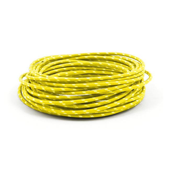 MCS Classic Cloth Covered Wiring, 25ft. Roll. Yellow/White