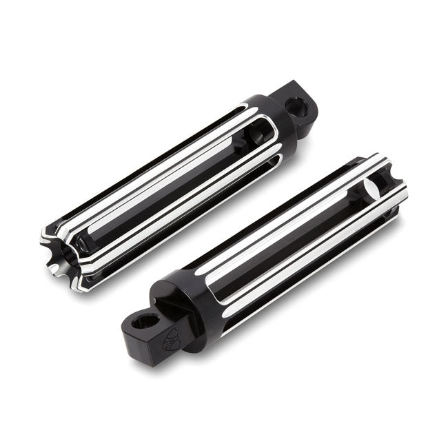 Arlen Ness 10-Gauge Foot Pegs. Black – All Traditional H-D Male Mount