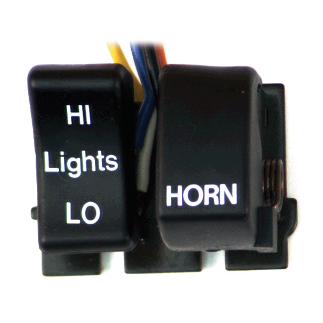 MCS Hi/Low/Horn, Handlebar Switch Set. Black – 1982–1995 H-D