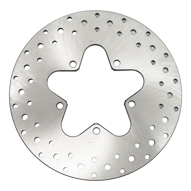 MCS Brake Rotor Drilled Rear, 11.5". Stainless – 1986–1999 FLT/Touring