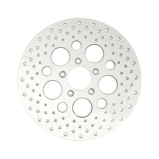 MCS Brake Rotor L/R Front, 11.5" Drilled Stainless – 2000–2014 Softail; 2000–2005 Dyna…