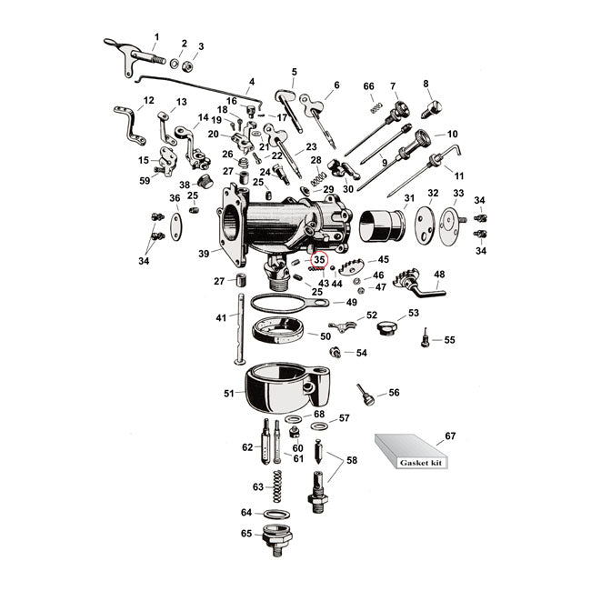 MCS Fixed Jet No. 19 – 1954–1965 74" Ohv