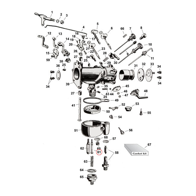 MCS Main Nozzle – 1940–1941 Ohv; 1952–1961 61" Ohv