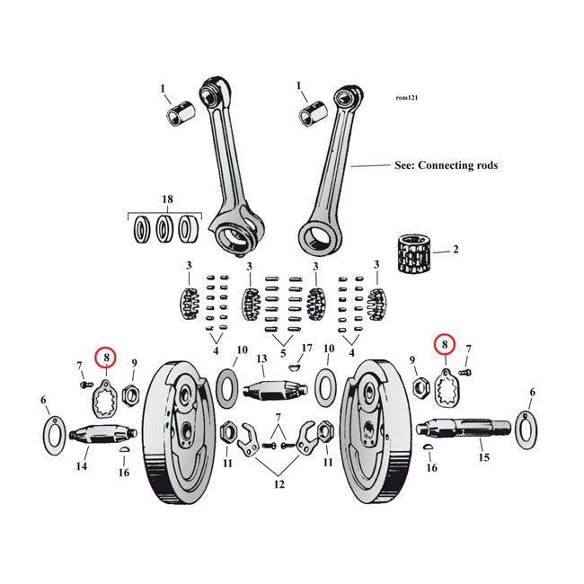 MCS Lockwasher, Crankpin Nut – 1916–1973 45" Sv