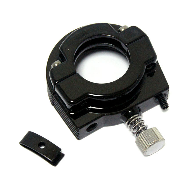 MCS Throttle Clamp Set, Single Cable. Black – 1974–1980 Big Twin; XL Sportster
