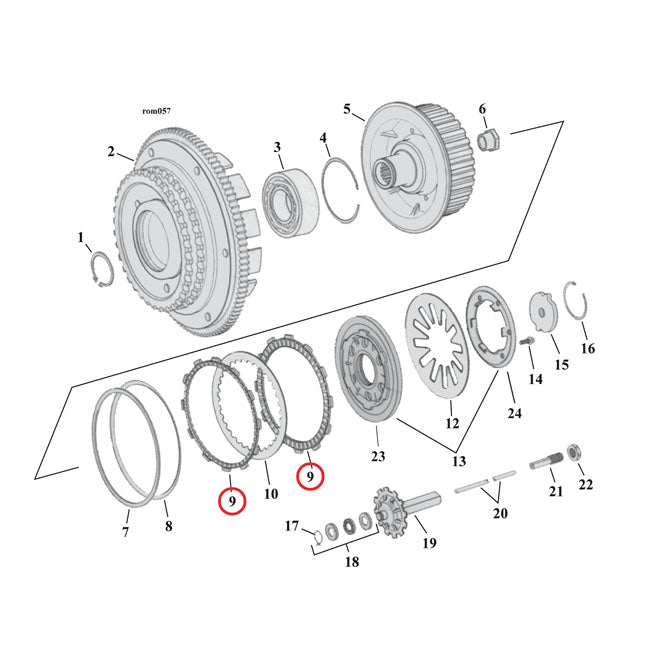 Alto 98-17 Aramid Clutch Plate Set. Friction – 1998–2017 Big Twin