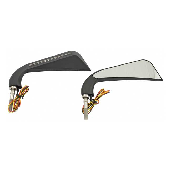 MCS California LED Turn Signal Mirror Set. Black