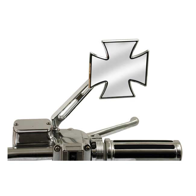 MCS Maltese Cross Mirror, Right Slotted Stem – 65-Up H-D
